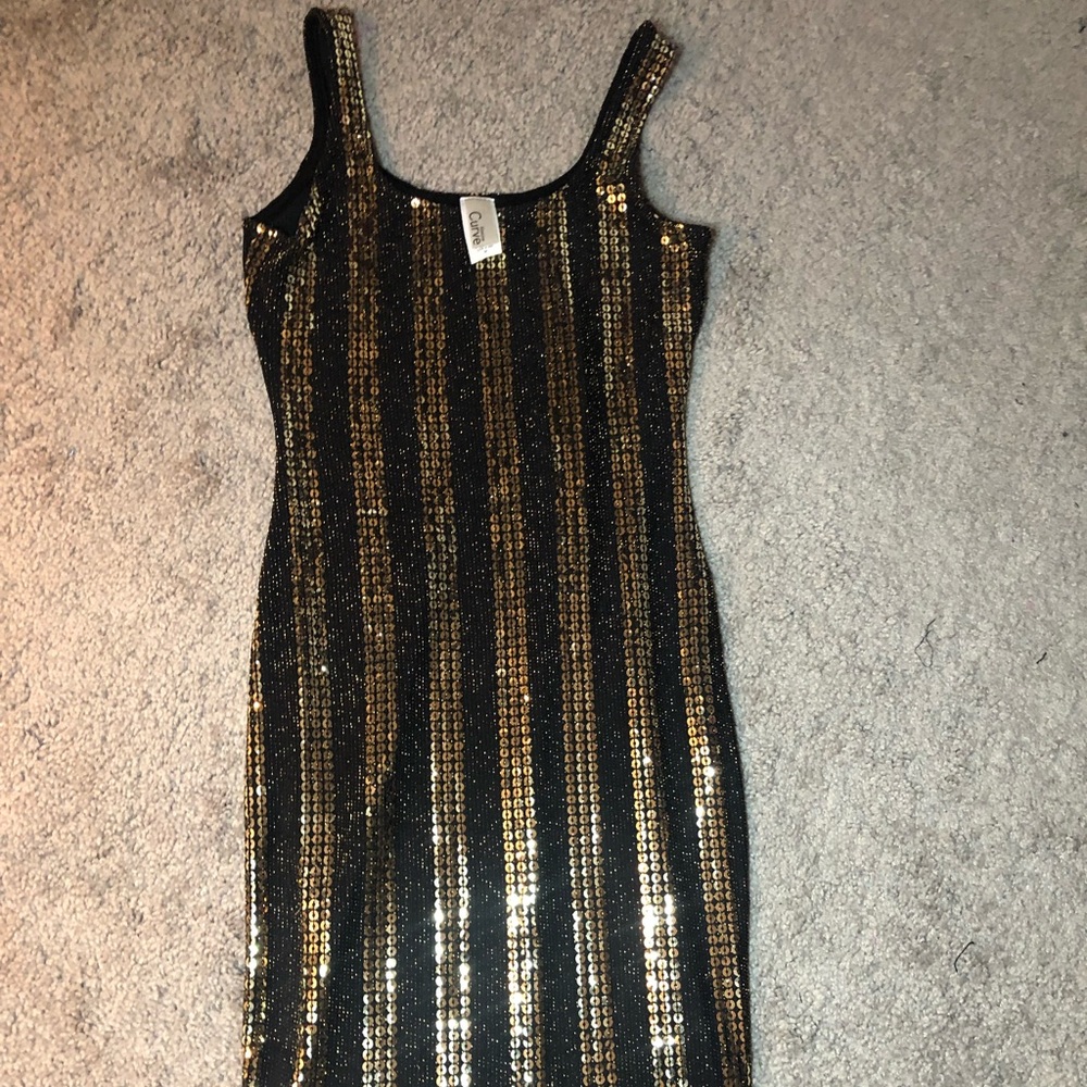 Black & Gold sequin dress